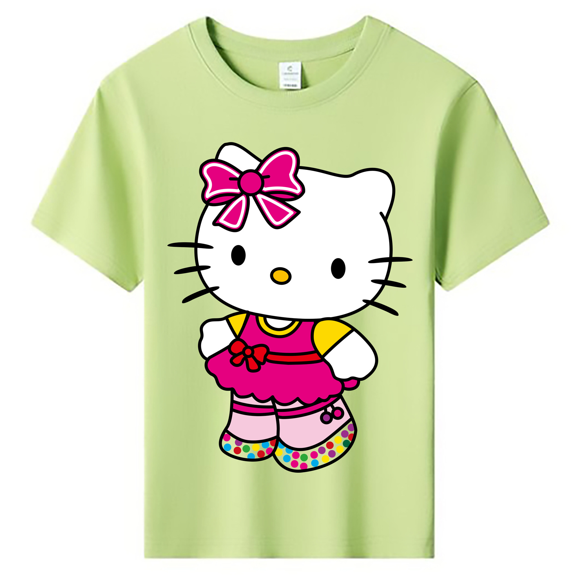 （画像用） Hello Kitty ハローキティ 綿100％キッズTシャツ（フロントプリント）